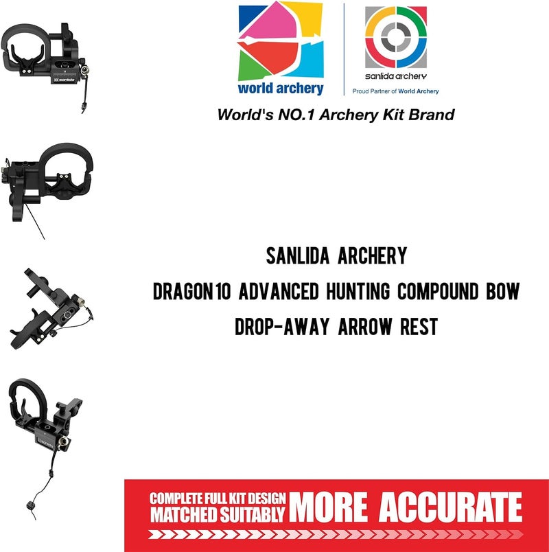 sanlida Archery Drop Away Arrow Rest for Hunting Compound Bow Recurve Fall Away Arrow Rest Right Hand Archery Accessory Black - Image 2